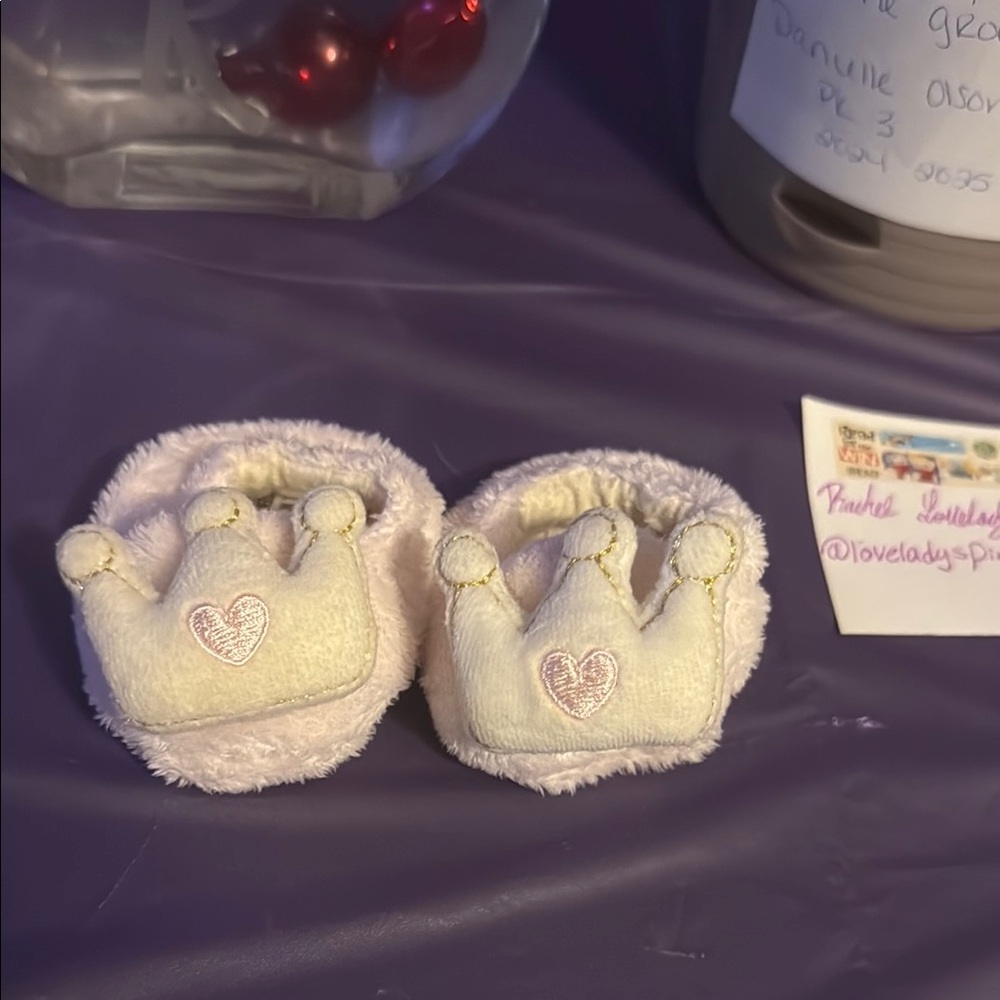 Gerber Pink Baby Booties with 💕Crown Design 0-6 M